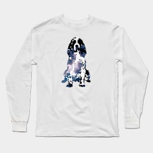 Springer Spaniel Dog Minimal Stencil Art Long Sleeve T-Shirt